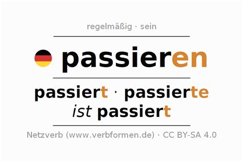 Konjugation des Verbs passieren